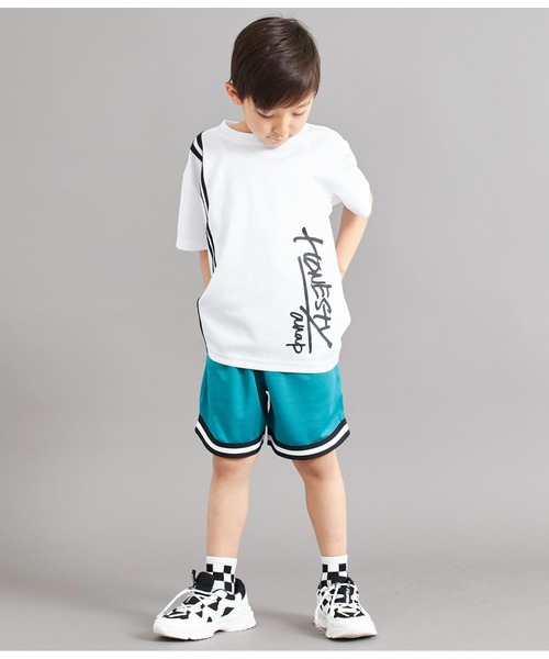 ANAP kids(アナップキッズ)の「速乾スポーティラインビッグTシャツ(Tシャツ/カットソー・キッズ・グリーン/ブラック/ホワイト・110cm/120cm/130cm)」の16枚目の写真