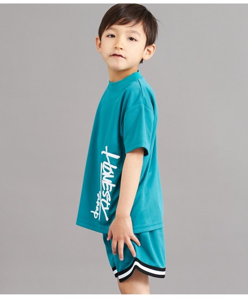 ANAP kids(アナップキッズ)の「速乾スポーティラインビッグTシャツ(Tシャツ/カットソー・キッズ・グリーン/ブラック/ホワイト・110cm/120cm/130cm)」の12枚目の写真