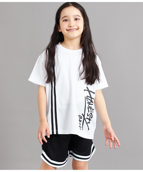 ANAP kids(アナップキッズ)の「速乾スポーティラインビッグTシャツ(Tシャツ/カットソー・キッズ・グリーン/ブラック/ホワイト・110cm/120cm/130cm)」の22枚目の写真