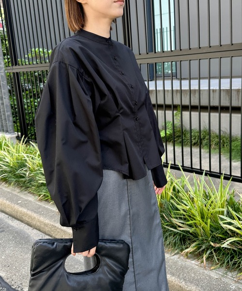 R&D.M.Co- GATHER SMOCK ブラウス ブラック R&D.M.Co-｜GATHER SMOCK（Black）｜通販 - ソコノワ R&D.M.Co- GATHER