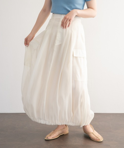 KBF（ケイビーエフ）の「シアーバルーンスカート（スカート・レディース・ブラック/アイボリー・ONE）」の2枚目の写真