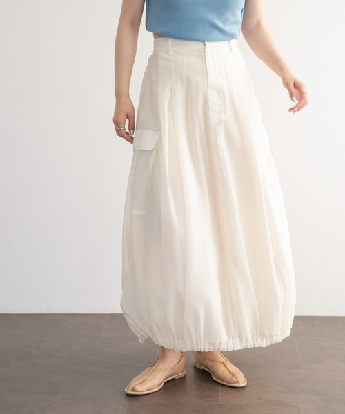 KBF（ケイビーエフ）の「シアーバルーンスカート（スカート・レディース・ブラック/アイボリー・ONE）」の3枚目の写真