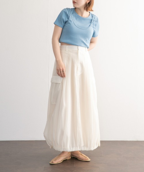 KBF（ケイビーエフ）の「シアーバルーンスカート（スカート・レディース・ブラック/アイボリー・ONE）」の6枚目の写真