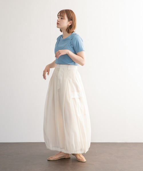 KBF（ケイビーエフ）の「シアーバルーンスカート（スカート・レディース・ブラック/アイボリー・ONE）」の7枚目の写真