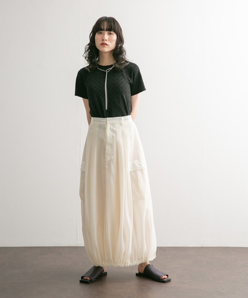 KBF（ケイビーエフ）の「シアーバルーンスカート（スカート・レディース・ブラック/アイボリー・ONE）」の11枚目の写真