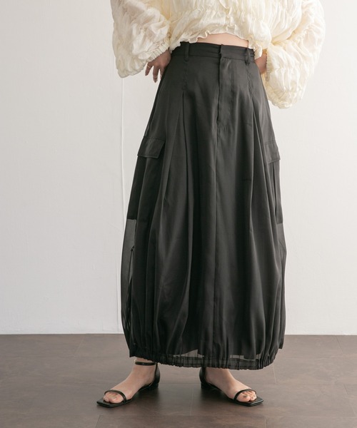 KBF（ケイビーエフ）の「シアーバルーンスカート（スカート・レディース・ブラック/アイボリー・ONE）」の14枚目の写真