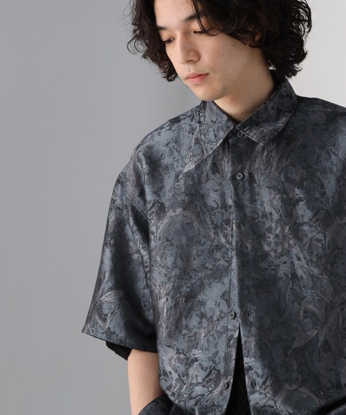 HARE（ハレ）の「ジャガードブラーフラワーシャツ(HARE)（シャツ/ブラウス・メンズ・グレー/ブラック/ブルー・FREE）」の18枚目の写真
