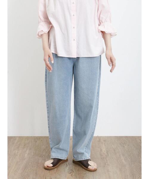 Samansa Mos2（サマンサ モスモス）の「【S/Lサイズ WEB限定】ツイル/ライトオンスデニムカーブパンツ（その他パンツ・レディース・ミント/キナリ/ブルー/ネイビー・M/L/S）」の4枚目の写真