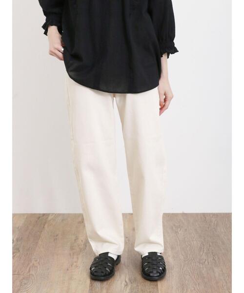 Samansa Mos2（サマンサ モスモス）の「【S/Lサイズ WEB限定】ツイル/ライトオンスデニムカーブパンツ（その他パンツ・レディース・ミント/キナリ/ブルー/ネイビー・M/L/S）」の2枚目の写真