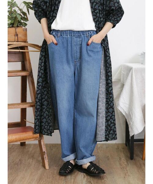 Samansa Mos2（サマンサ モスモス）の「【S/Lサイズ WEB限定】ツイル/ライトオンスデニムカーブパンツ（その他パンツ・レディース・ミント/キナリ/ブルー/ネイビー・M/L/S）」の5枚目の写真