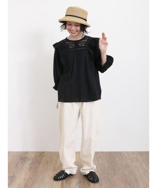 Samansa Mos2（サマンサ モスモス）の「【S/Lサイズ WEB限定】ツイル/ライトオンスデニムカーブパンツ（その他パンツ・レディース・ミント/キナリ/ブルー/ネイビー・M/L/S）」の19枚目の写真