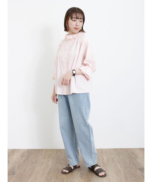 Samansa Mos2（サマンサ モスモス）の「【S/Lサイズ WEB限定】ツイル/ライトオンスデニムカーブパンツ（その他パンツ・レディース・ミント/キナリ/ブルー/ネイビー・M/L/S）」の14枚目の写真