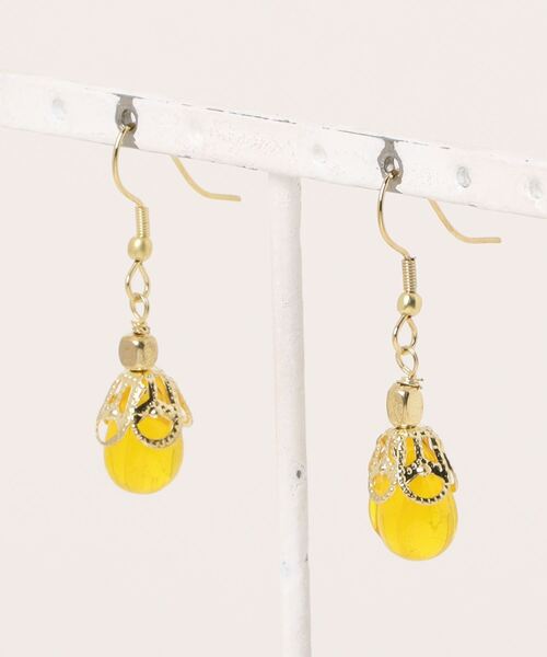 チャイハネ（チャイハネ）の「【チャイハネ】テリティアピアス（ピアス（両耳用）・レディース・クリア/イエロー/ブルー/ライトグリーン/ピンク・FREE）」の3枚目の写真