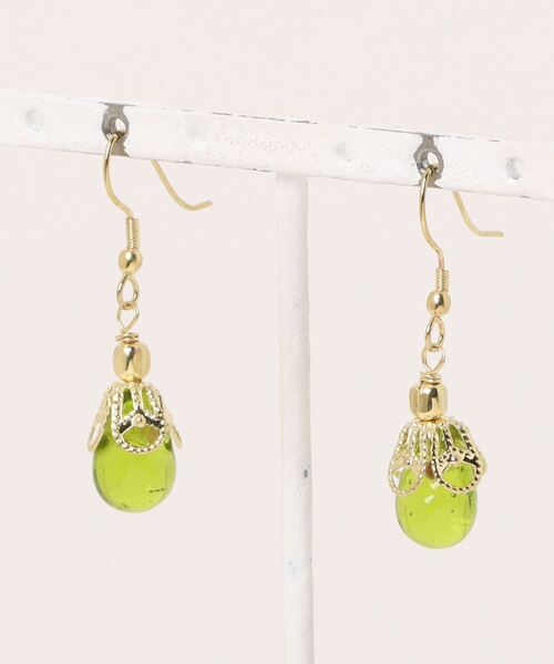 チャイハネ（チャイハネ）の「【チャイハネ】テリティアピアス（ピアス（両耳用）・レディース・クリア/イエロー/ブルー/ライトグリーン/ピンク・FREE）」の2枚目の写真