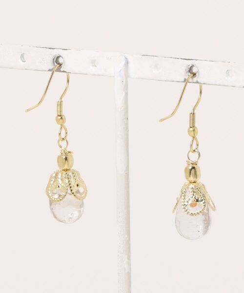 チャイハネ（チャイハネ）の「【チャイハネ】テリティアピアス（ピアス（両耳用）・レディース・クリア/イエロー/ブルー/ライトグリーン/ピンク・FREE）」の6枚目の写真