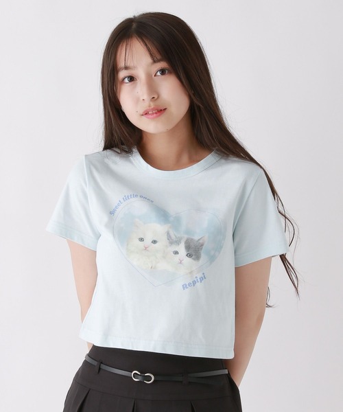 repipi armario(レピピ アルマリオ)の「CATプリントチビT(Tシャツ/カットソー・キッズ・イエロー/ホワイト/サックスブルー・SMALL/MEDIUM/LARGE)」の3枚目の写真