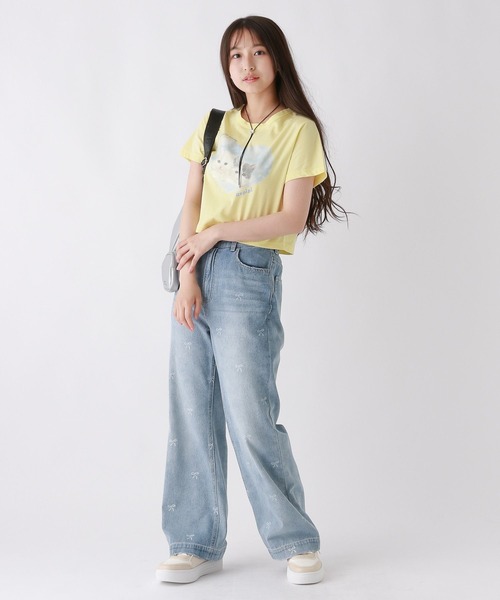 repipi armario(レピピ アルマリオ)の「CATプリントチビT(Tシャツ/カットソー・キッズ・イエロー/ホワイト/サックスブルー・SMALL/MEDIUM/LARGE)」の5枚目の写真