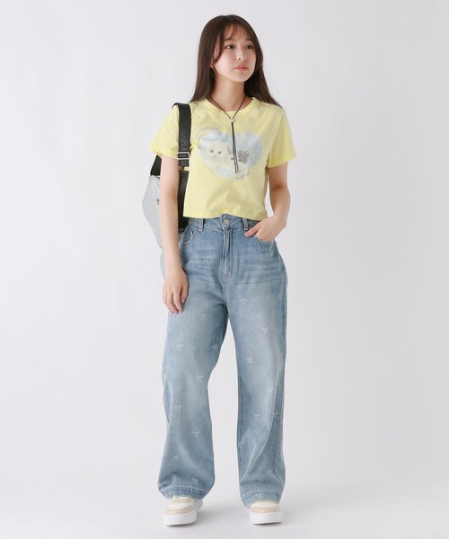 repipi armario(レピピ アルマリオ)の「CATプリントチビT(Tシャツ/カットソー・キッズ・イエロー/ホワイト/サックスブルー・SMALL/MEDIUM/LARGE)」の6枚目の写真