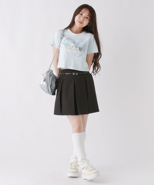 repipi armario(レピピ アルマリオ)の「CATプリントチビT(Tシャツ/カットソー・キッズ・イエロー/ホワイト/サックスブルー・SMALL/MEDIUM/LARGE)」の7枚目の写真