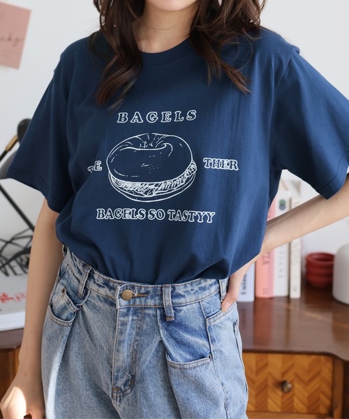 Girly Doll(ガーリードール)の「BAGLEプリントTシャツ(Tシャツ/カットソー・レディース・ホワイト/ネイビー・M/L)」の7枚目の写真