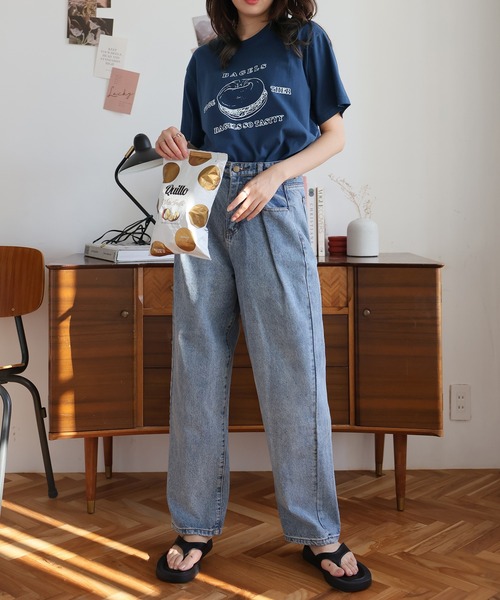 Girly Doll(ガーリードール)の「BAGLEプリントTシャツ(Tシャツ/カットソー・レディース・ホワイト/ネイビー・M/L)」の8枚目の写真