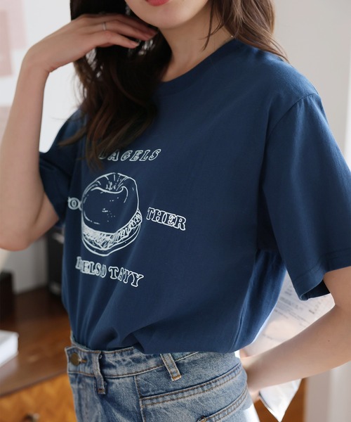 Girly Doll(ガーリードール)の「BAGLEプリントTシャツ(Tシャツ/カットソー・レディース・ホワイト/ネイビー・M/L)」の10枚目の写真