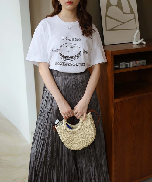 Girly Doll(ガーリードール)の「BAGLEプリントTシャツ(Tシャツ/カットソー・レディース・ホワイト/ネイビー・M/L)」の4枚目の写真