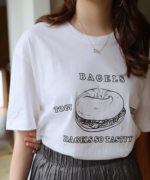 Girly Doll(ガーリードール)の「BAGLEプリントTシャツ(Tシャツ/カットソー・レディース・ホワイト/ネイビー・M/L)」の16枚目の写真