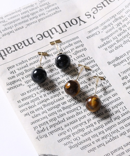 ucalypt(ユーカリプト)の「ucalypt/ユーカリプト Deep Back Drop Earrings イヤリング(イヤリング・レディース・ブラック/ブラウン・FREE)」の2枚目の写真