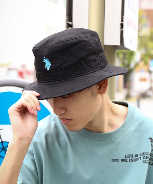 U.S. POLO ASSN.（ユーエスポロアッスン）の「【U.S. POLO ASSN.】 ワンポイント ロゴ刺繍 バケットハット / バケハ（ハット・メンズ・ベージュ/ネイビー/インディゴブルー/オフホワイト/ネイビー系/ブラック/カーキ・FREE）」の8枚目の写真