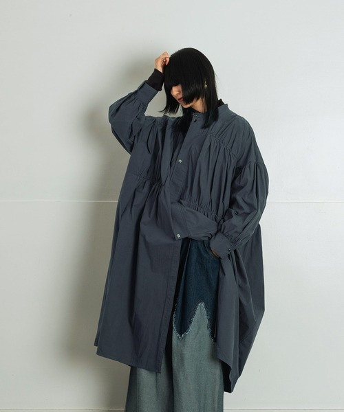 【美品】ボリュームシャツワンピース(black) Libra Cue（リブラ キュー）の「ボリュームシャツワンピース
