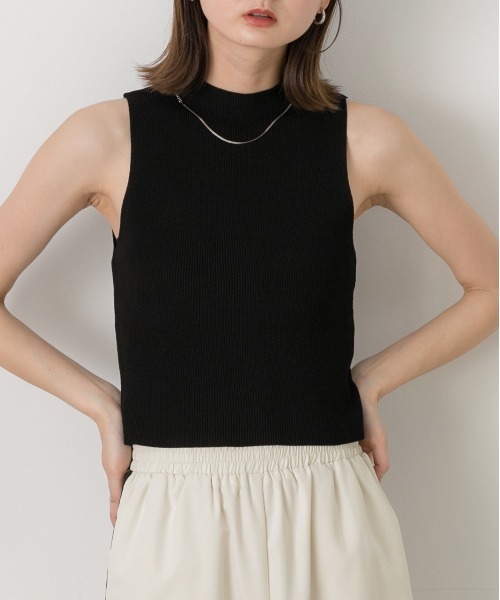ad thie(アドティエ)の「ノースリーブ ニットトップス(Tシャツ/カットソー・レディース・オフホワイト/グレー/ブラック/レッド/モカ・FREE)」の10枚目の写真