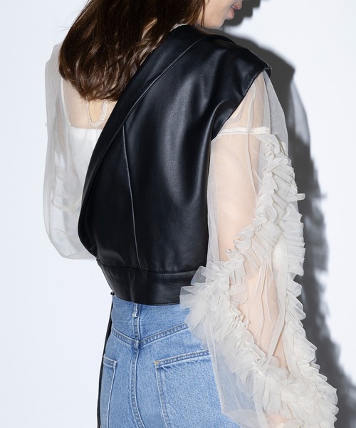 セール】【MAISON BREEZE reveur】エコレザー アシンメトリー