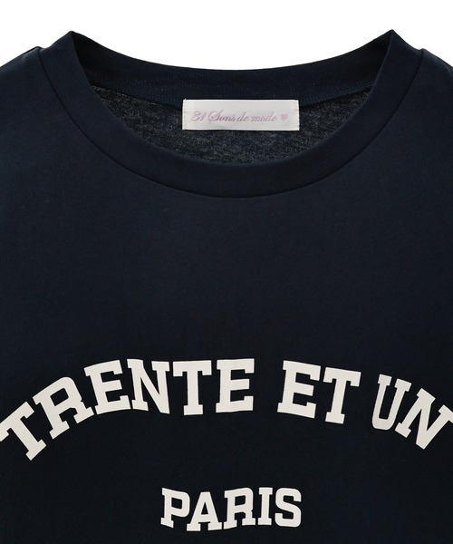 31 Sons de mode(トランテアン ソン ドゥ モード)の「カレッジライクPARISロゴT(Tシャツ/カットソー・レディース・オフホワイト/ネイビー・フリー)」の11枚目の写真