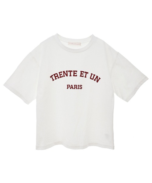 31 Sons de mode(トランテアン ソン ドゥ モード)の「カレッジライクPARISロゴT(Tシャツ/カットソー・レディース・オフホワイト/ネイビー・フリー)」の10枚目の写真