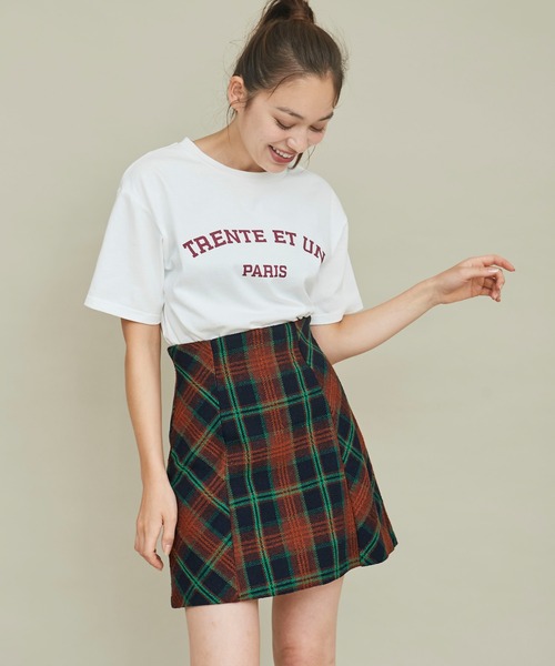 31 Sons de mode(トランテアン ソン ドゥ モード)の「カレッジライクPARISロゴT(Tシャツ/カットソー・レディース・オフホワイト/ネイビー・フリー)」の18枚目の写真