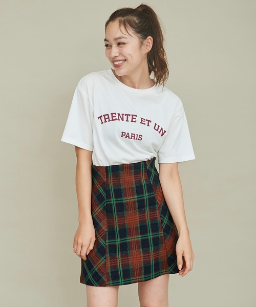 31 Sons de mode(トランテアン ソン ドゥ モード)の「カレッジライクPARISロゴT(Tシャツ/カットソー・レディース・オフホワイト/ネイビー・フリー)」の19枚目の写真