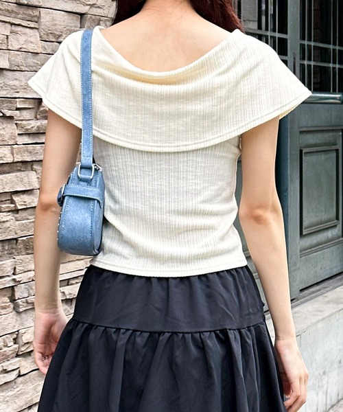 3.3 Field Trip （3.3フィールドトリップ）の「3.3 Field Trip／オフショルジップT（Tシャツ/カットソー・レディース・ブラック/ホワイト/パープル・FREE）」の7枚目の写真