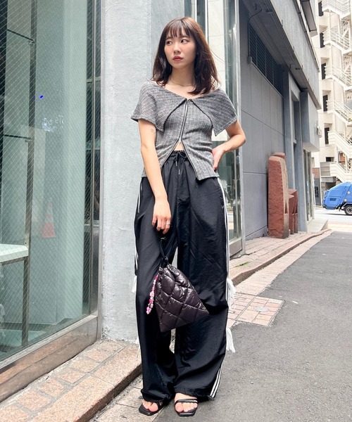 3.3 Field Trip （3.3フィールドトリップ）の「3.3 Field Trip／オフショルジップT（Tシャツ/カットソー・レディース・ブラック/ホワイト/パープル・FREE）」の8枚目の写真