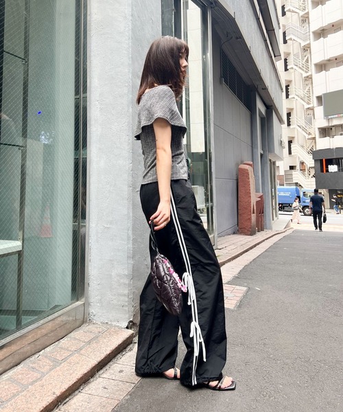 3.3 Field Trip （3.3フィールドトリップ）の「3.3 Field Trip／オフショルジップT（Tシャツ/カットソー・レディース・ブラック/ホワイト/パープル・FREE）」の9枚目の写真