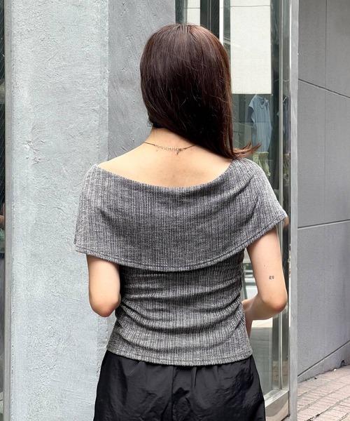 3.3 Field Trip （3.3フィールドトリップ）の「3.3 Field Trip／オフショルジップT（Tシャツ/カットソー・レディース・ブラック/ホワイト/パープル・FREE）」の13枚目の写真