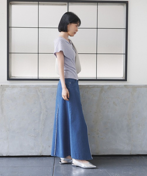 3.3 Field Trip （3.3フィールドトリップ）の「3.3 Field Trip／オフショルジップT（Tシャツ/カットソー・レディース・ブラック/ホワイト/パープル・FREE）」の17枚目の写真