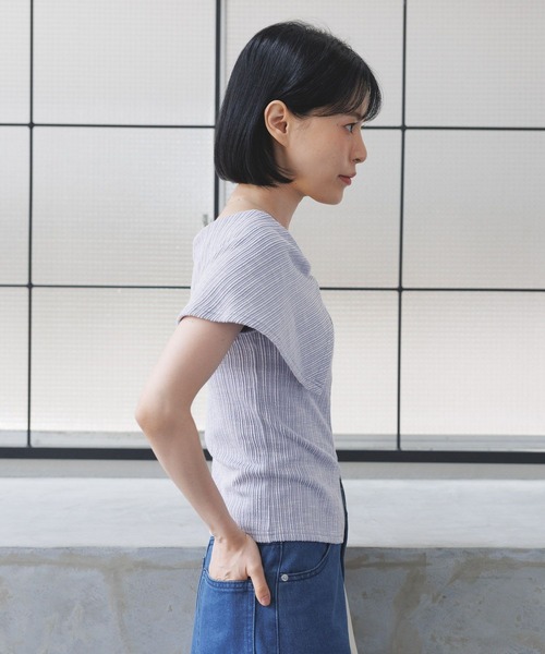 3.3 Field Trip （3.3フィールドトリップ）の「3.3 Field Trip／オフショルジップT（Tシャツ/カットソー・レディース・ブラック/ホワイト/パープル・FREE）」の21枚目の写真