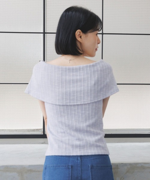 3.3 Field Trip （3.3フィールドトリップ）の「3.3 Field Trip／オフショルジップT（Tシャツ/カットソー・レディース・ブラック/ホワイト/パープル・FREE）」の22枚目の写真