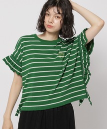 niko and... | チュールフリルボーダープルオーバー(Tシャツ/カットソー)