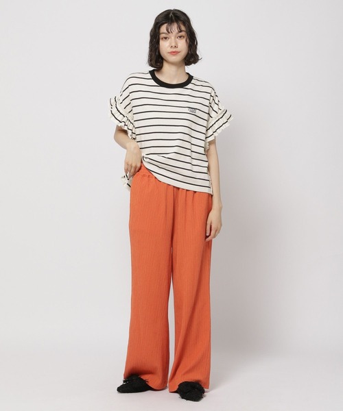 niko and...（ニコアンド）の「チュールフリルボーダープルオーバー（Tシャツ/カットソー・レディース・ブラック/レッド/グリーン・FREE）」の20枚目の写真