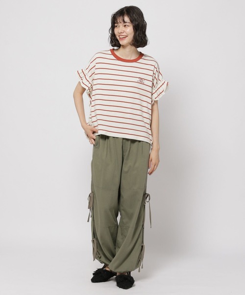 niko and...（ニコアンド）の「チュールフリルボーダープルオーバー（Tシャツ/カットソー・レディース・ブラック/レッド/グリーン・FREE）」の18枚目の写真