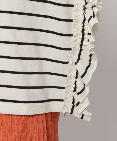 niko and...（ニコアンド）の「チュールフリルボーダープルオーバー（Tシャツ/カットソー・レディース・ブラック/レッド/グリーン・FREE）」の7枚目の写真