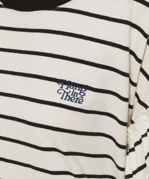 niko and...（ニコアンド）の「チュールフリルボーダープルオーバー（Tシャツ/カットソー・レディース・ブラック/レッド/グリーン・FREE）」の6枚目の写真