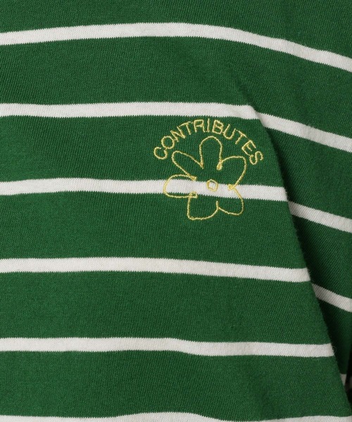 niko and...（ニコアンド）の「チュールフリルボーダープルオーバー（Tシャツ/カットソー・レディース・ブラック/レッド/グリーン・FREE）」の4枚目の写真